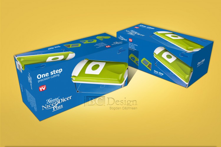 Grafică de ambalaj pentru răzătoare manuală Nicer Dicer Plus