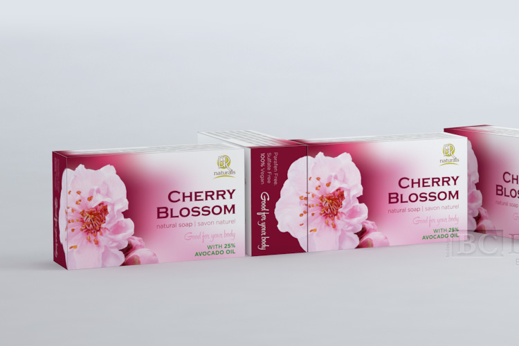 grafica de ambalaj sapun BR-Natural aroma cherry blossom